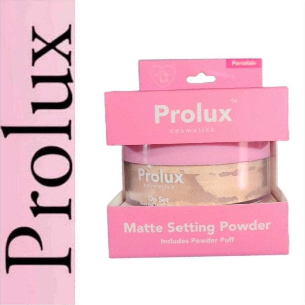 Prolux Matte Setting Powder Porcelain Pink NEW In Box With Puff Full Size OS
